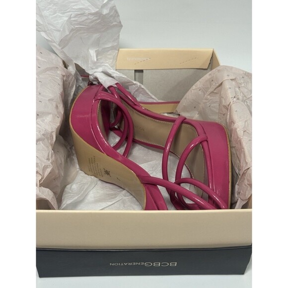 New BCBG KENDI VIVA STRAPPY PINK WOMEN'S HEELS Size 7 - Picture 10 of 15